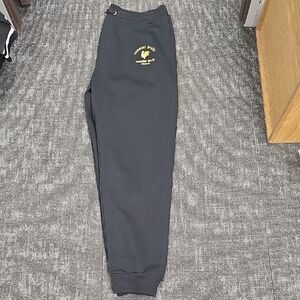 Black Sweatpants with Gold Accents